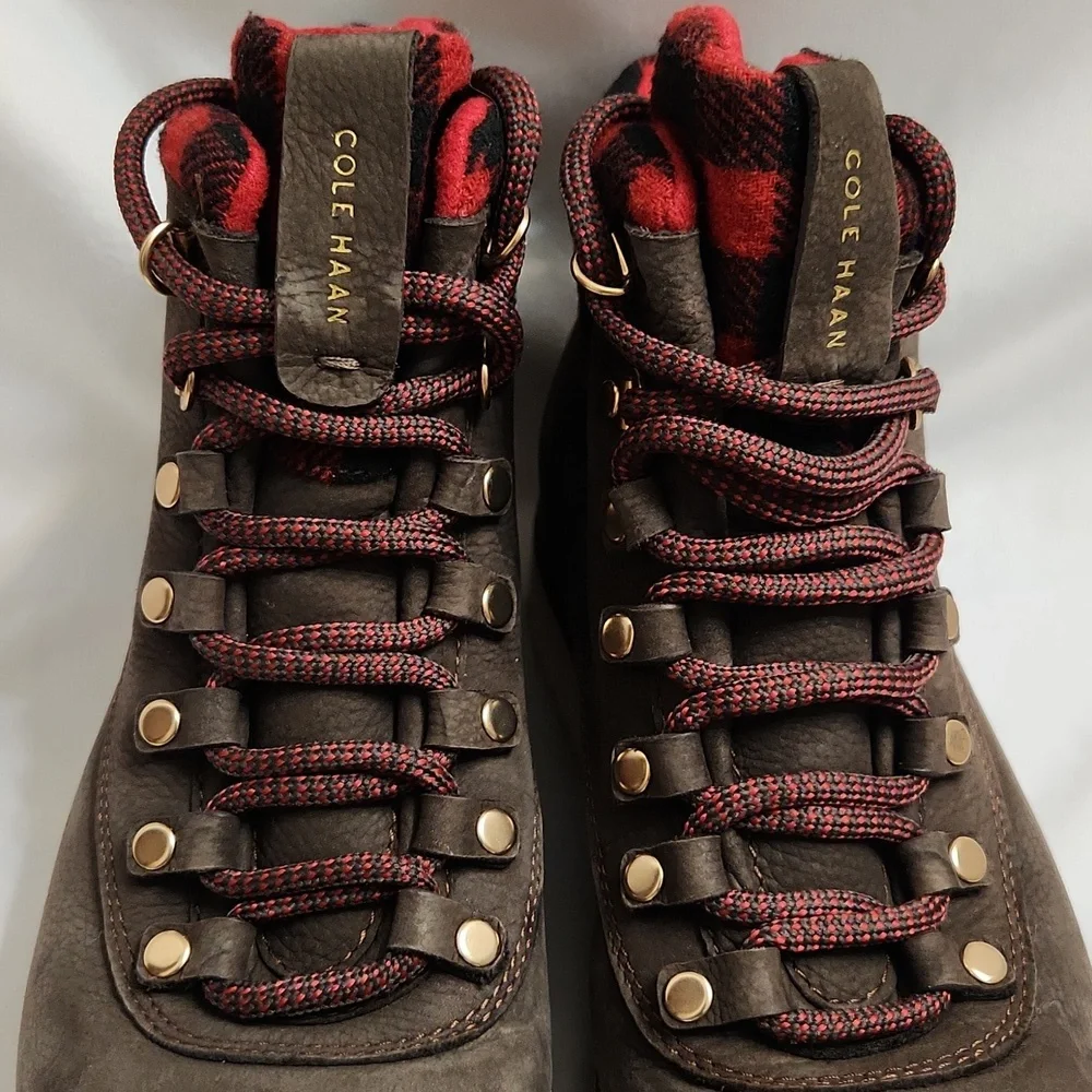 Cole Haan Grand Explore Brown and Red Suede Boots (W Size 7.5)